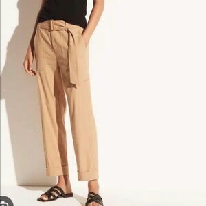 Vince Medium Linen Blend Cropped Flare pant